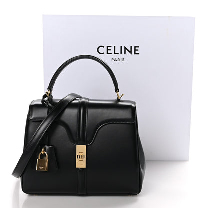 Celine Satinated Calfskin Small 16 Top Handle Bag Black 12 of 12