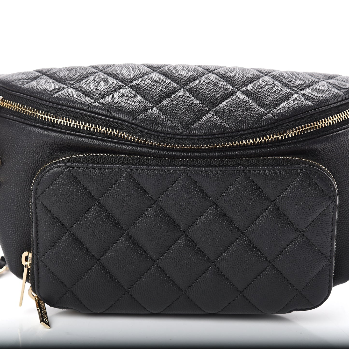 Caviar Quilted Business Affinity Waist Belt Bag Black