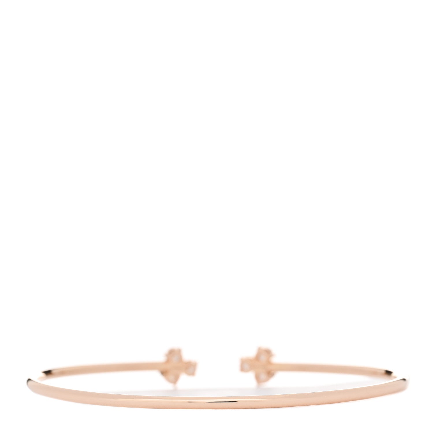 Tiffany 18K Rose Gold Diamond Aria Wire Bracelet 2 of 4