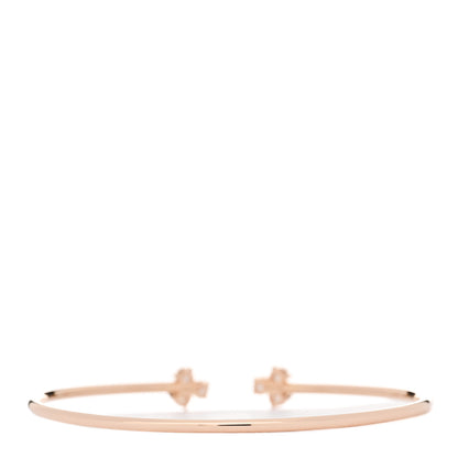 Tiffany 18K Rose Gold Diamond Aria Wire Bracelet 2 of 4