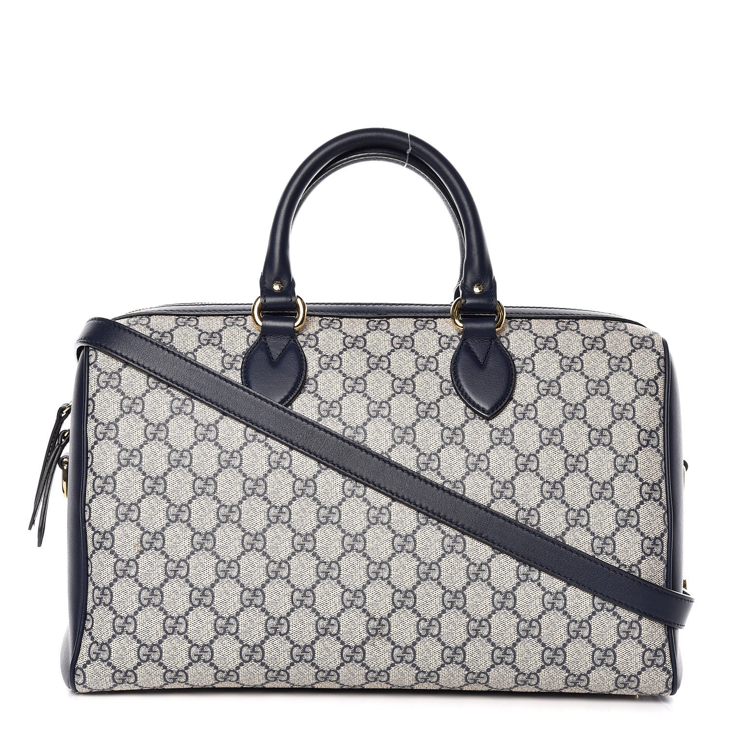 Gucci GG Supreme Monogram Medium Boston Beige Blue 1 of 11