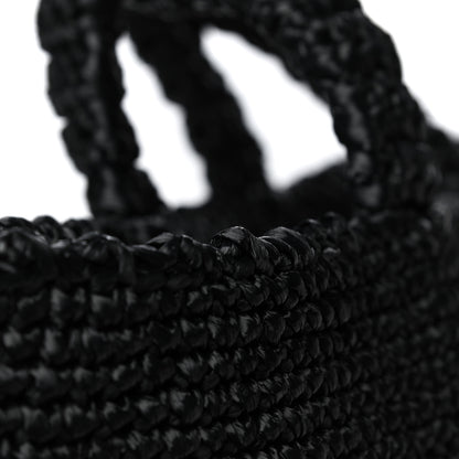 Prada Raffia Logo Tote Naurale Black 11 of 12
