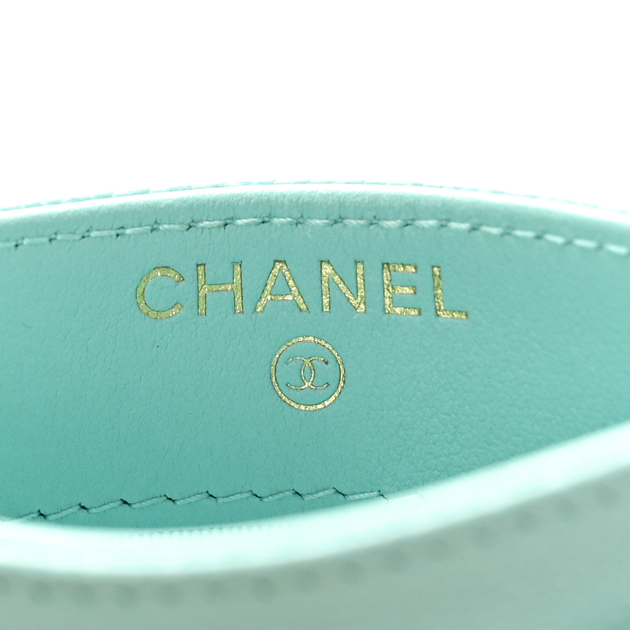 Chanel Caviar Quilted Card Holder Light Blue 6 of 10