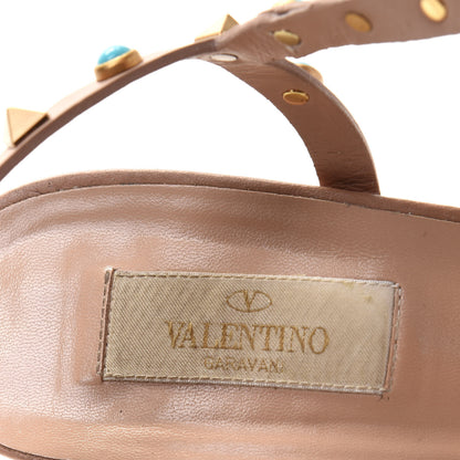 Valentino Garavani Calfskin Rockstud Rolling 60mm City Sandals 41 Soft Noisette 7 of 14