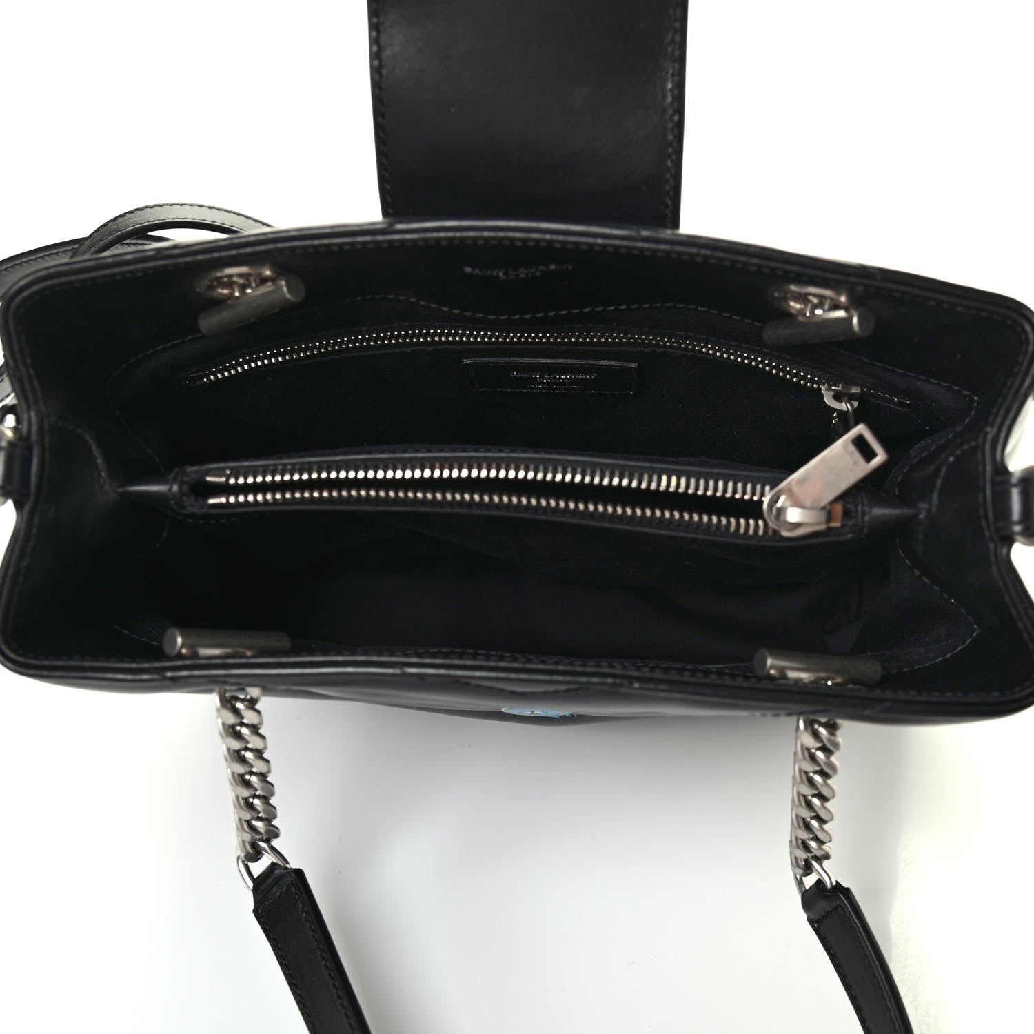 Saint Laurent Calfskin Y Quilted Monogram Small Loulou Shopper Black 4 of 4