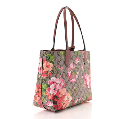 Gucci GG Supreme Monogram Blooms Small Reversible Tote Beige Multicolor Dry Rose 4 of 16