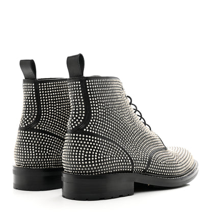 Saint Laurent Calfskin Mens Studded Lace Up Boots 41.5 Black 4 of 9