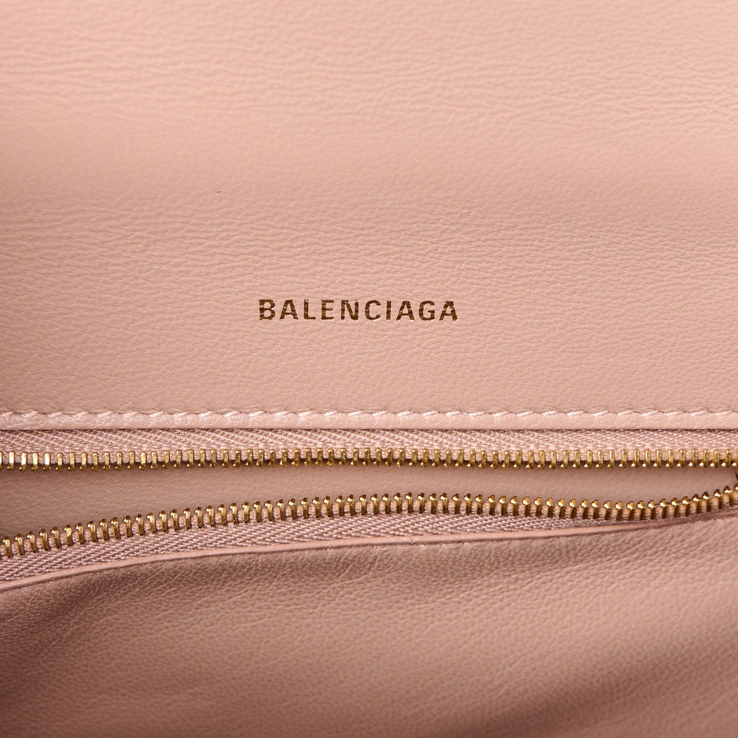 Balenciaga Shiny Calfskin Crocodile Embossed Small Hourglass Top Handle Bag Nude Beige 7 of 13