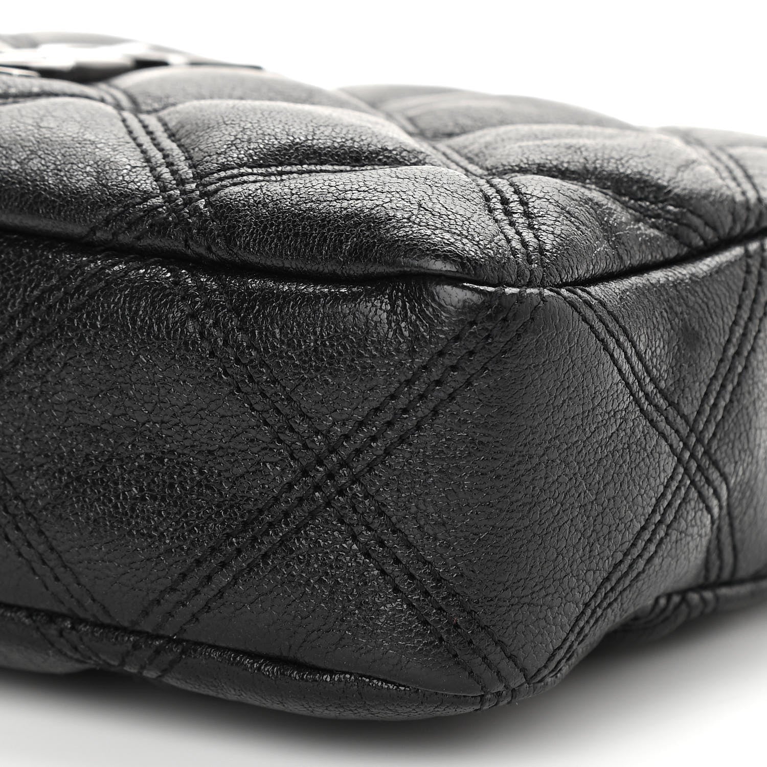 Saint Laurent Grained Lambskin Quilted Mini Becky Double Zip Bag Black 11 of 12