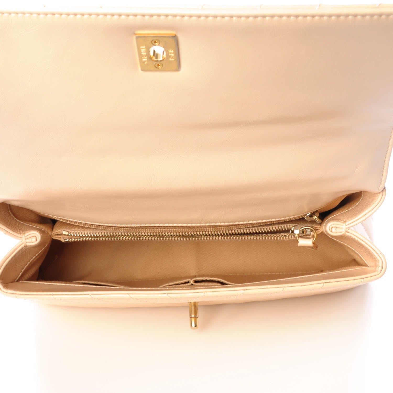 Chanel Calfskin Chevron Quilted Small Coco Handle Flap Light Beige 5 of 11