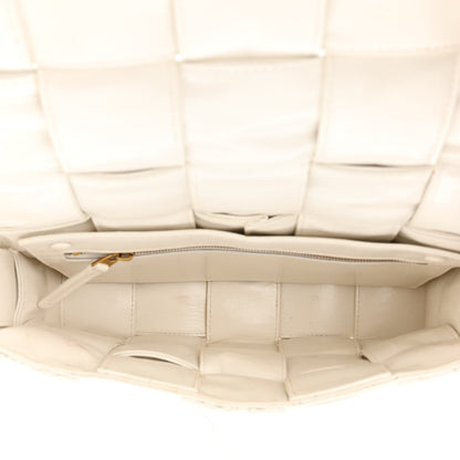 Bottega Veneta Calfskin Intreccio Plisse Cassette Crossbody Bag White 5 of 15