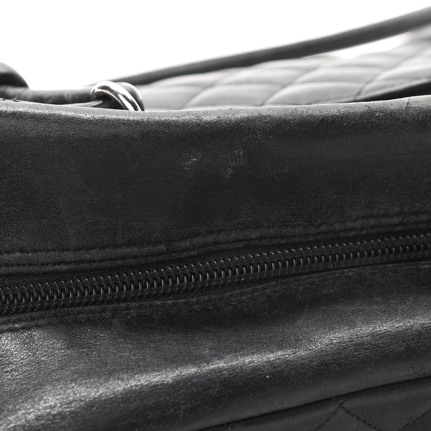 Calfskin Quilted Large Cambon Bowler Black