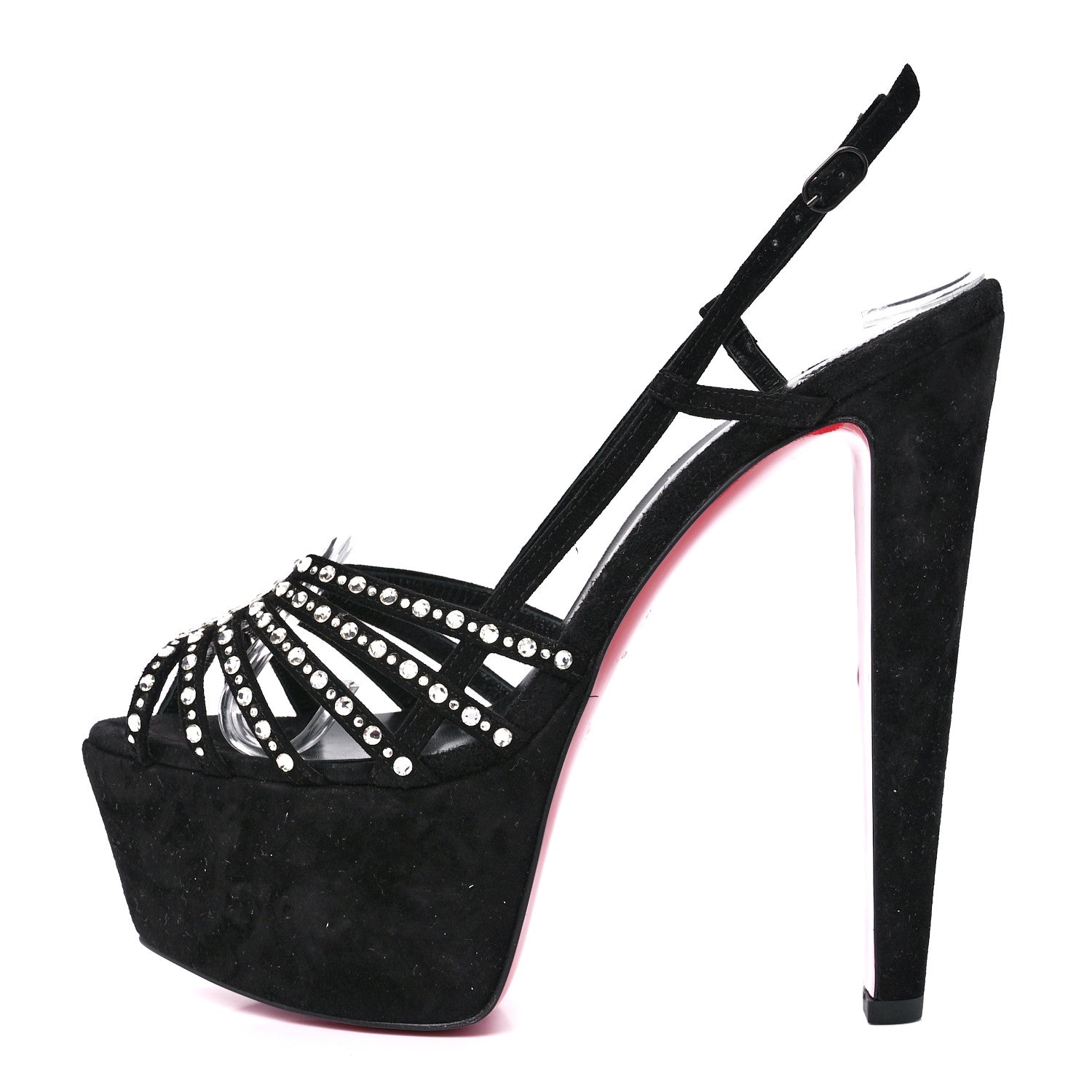 Christian Louboutin Suede Crystal Vegastrassima Alta 160 Pumps 38.5 Black 1 of 8