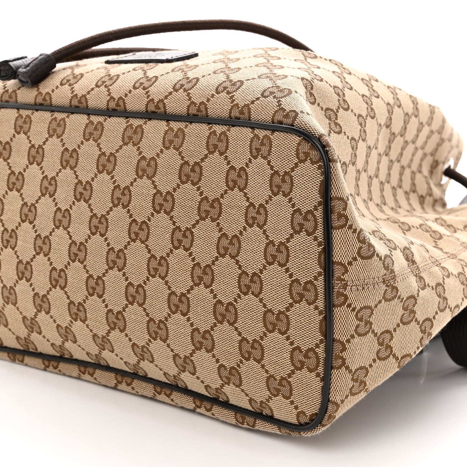 Gucci Monogram Dollar Calfskin O Drawstring Backpack Beige Ebony Testa di Moro Dark Chocolate 9 of 9
