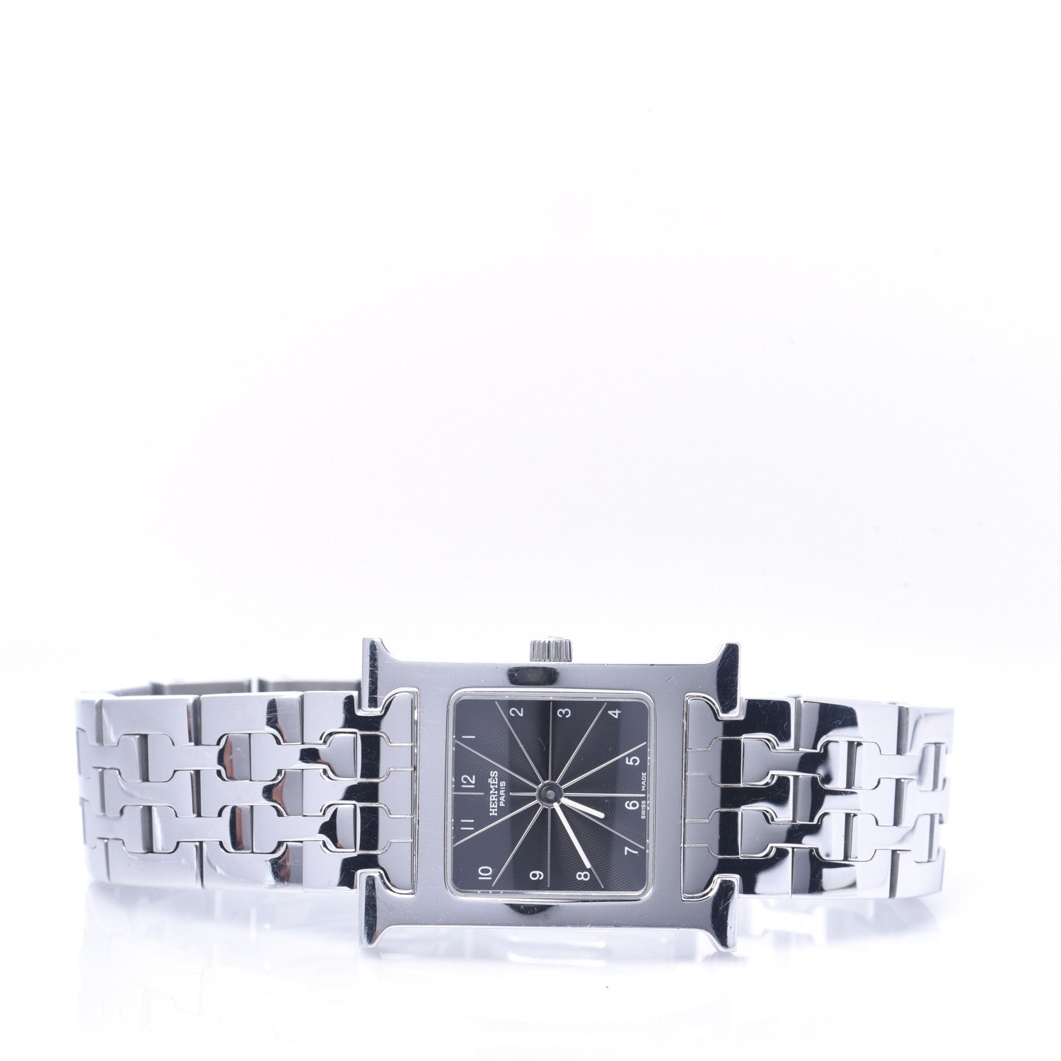 Hermes Stainless Steel 21mm Heure H Hour Quartz Watch Black 2 of 7