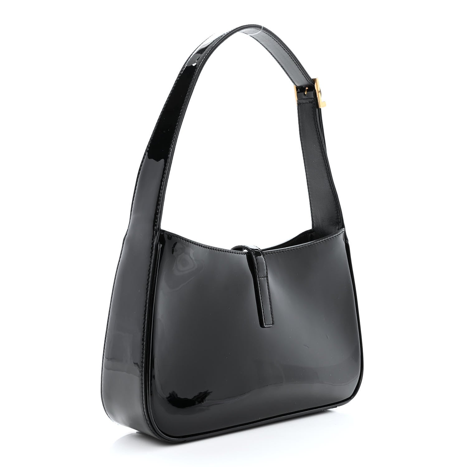 Saint Laurent Patent Le 5 A 7 Hobo Black 3 of 12