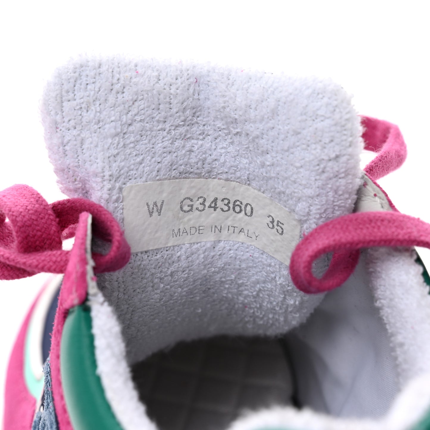 Nylon Calfskin Suede CC Sneakers 35 Pink Green