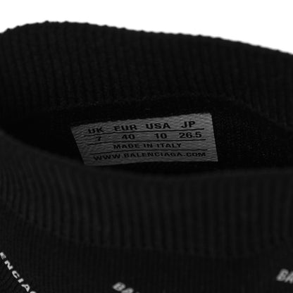 Balenciaga Technical 3D Recycled Knit Allover Logo Womens Speed 2.0 Sneakers 40 Monocolor Black White 8 of 9