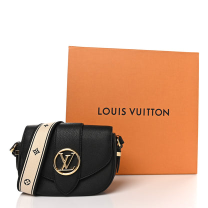 Louis Vuitton Grained Calfskin LV Pont 9 Soft PM Black 10 of 10