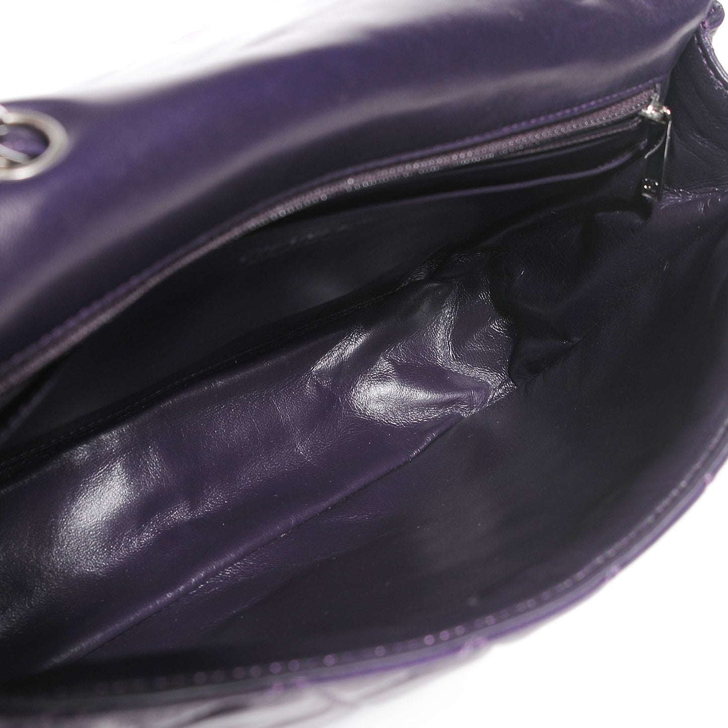 Lambskin Quilted Jumbo Single Flap Dark Purple