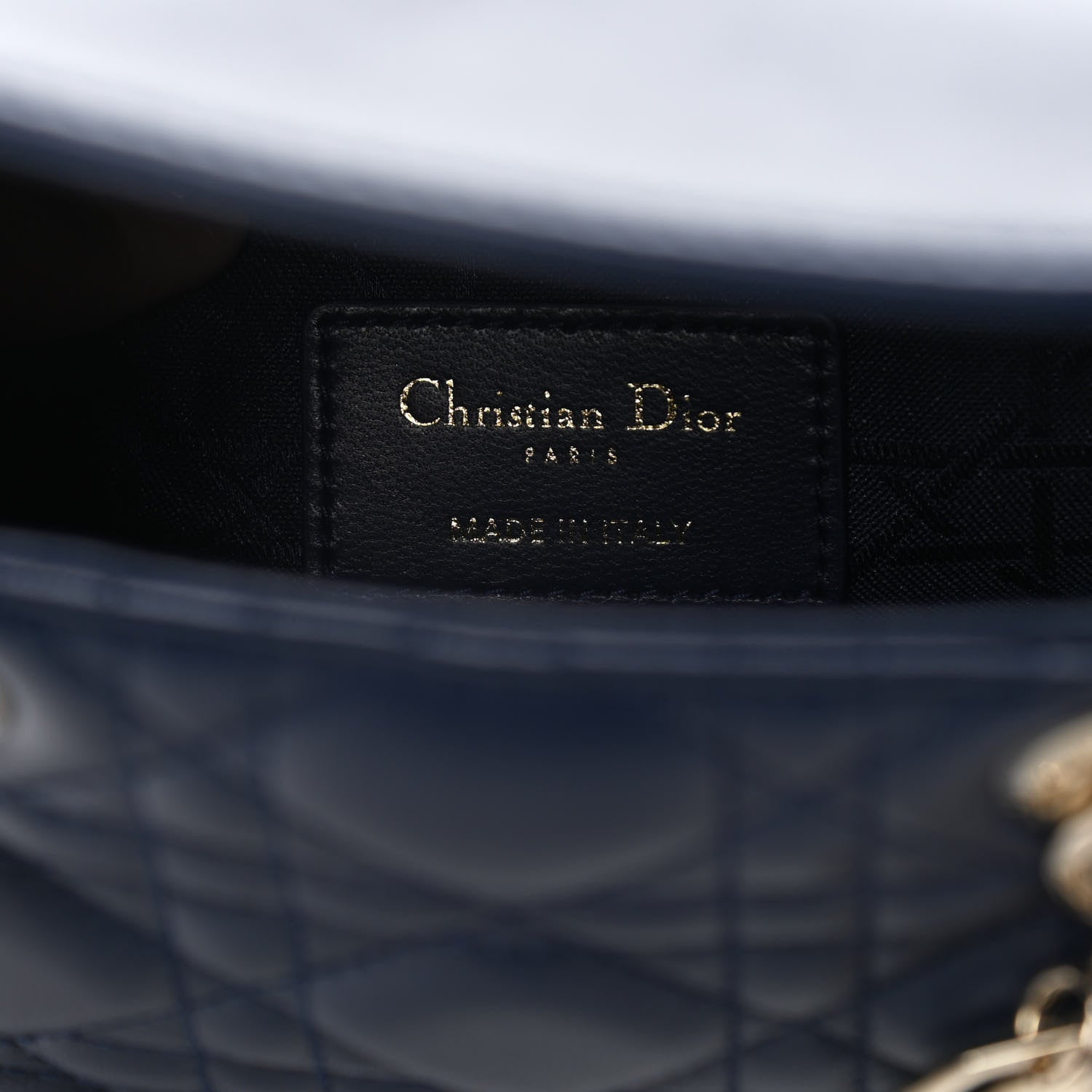 Christian Dior Lambskin Cannage Small Lucky Badges My Lady Dior Navy 5 of 13