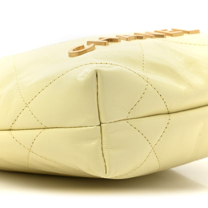 Chanel Shiny Calfskin Quilted Mini Chanel 22 Light Yellow 9 of 10