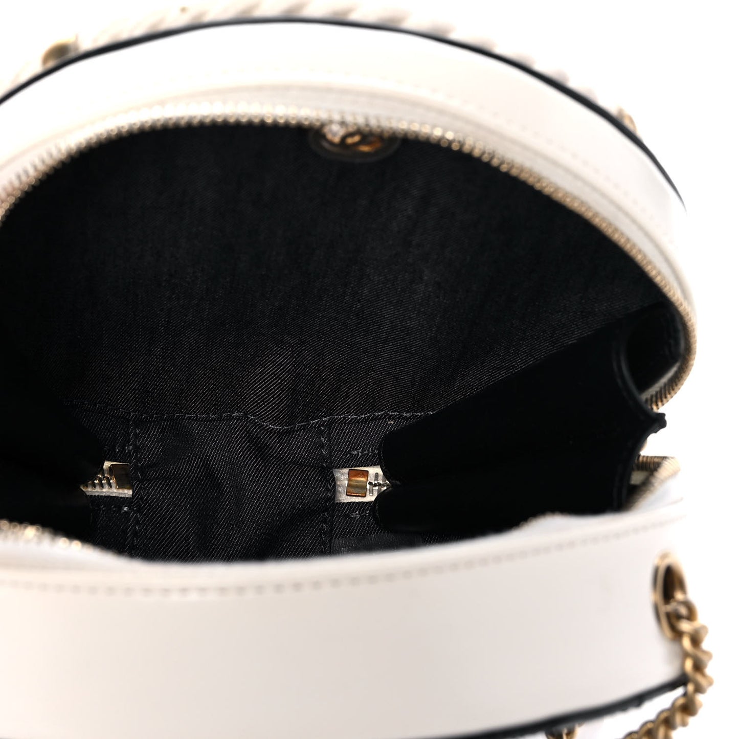 Crumpled Calfskin Cotton Small En Vogue Round Bag Black