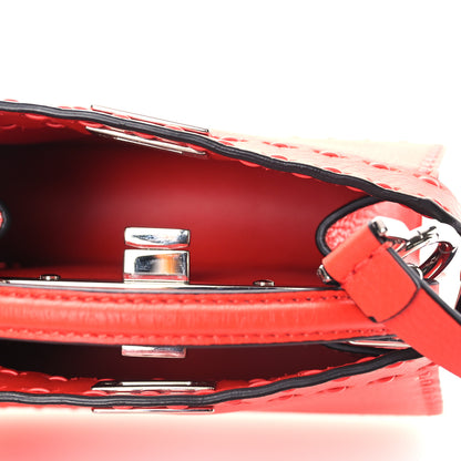Fendi Cuoio Romano Selleria Petite Peekaboo I SEE U Iconic Satchel Papavero 5 of 11