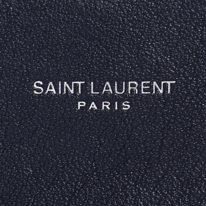 Saint Laurent Sheepskin Matelasse Chevron Monogram Large College Satchel Navy Blue 9 of 10
