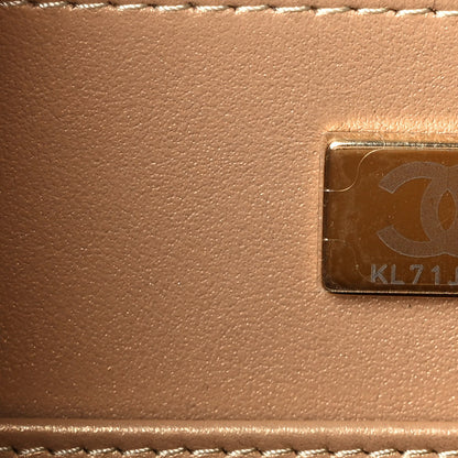 Chanel Lambskin Quilted Golden Plate Vanity Case White Gold 7 of 9