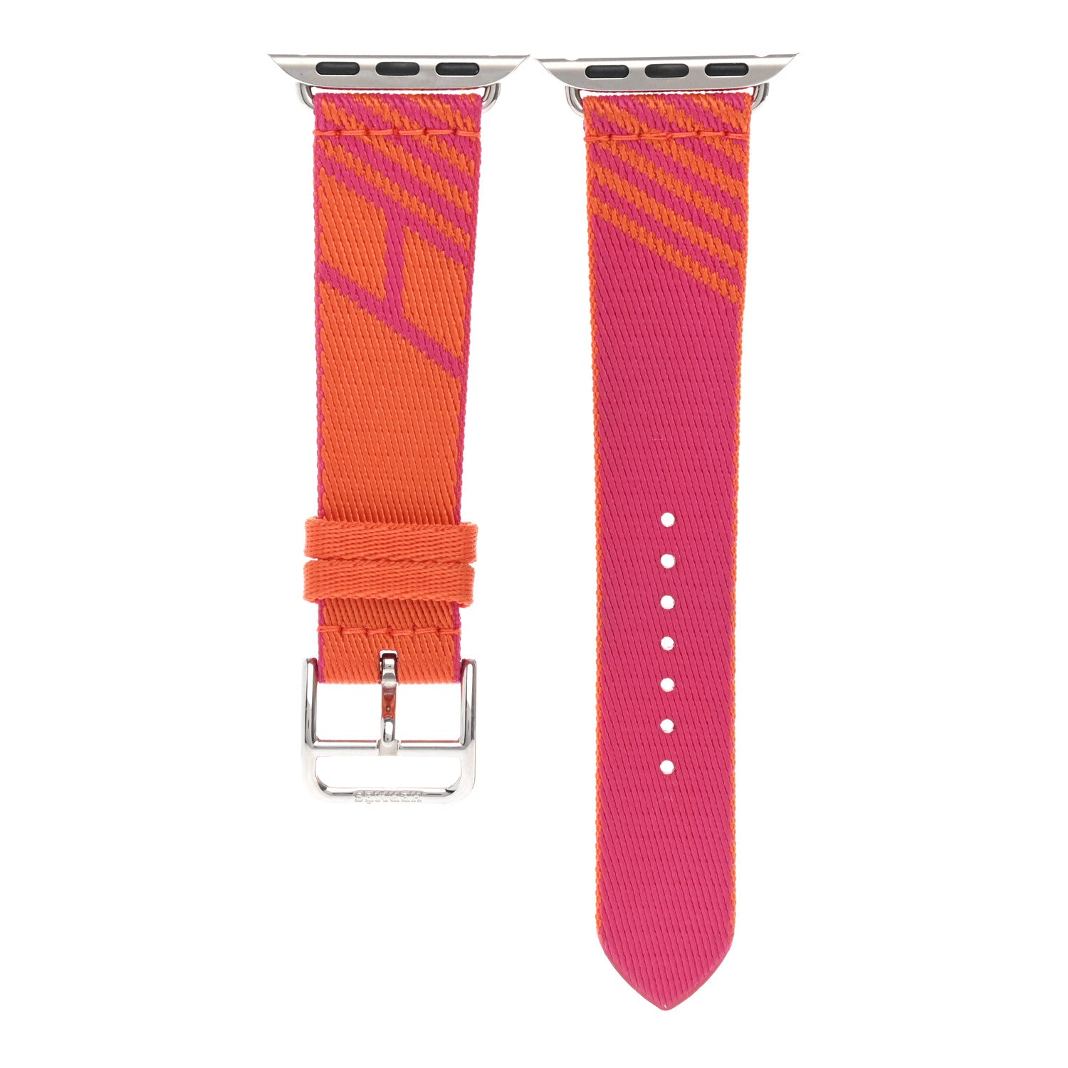 Hermes Nylon Weave Apple Watch Single Tour Band 40mm Orange Rose Mexico 1 of 5