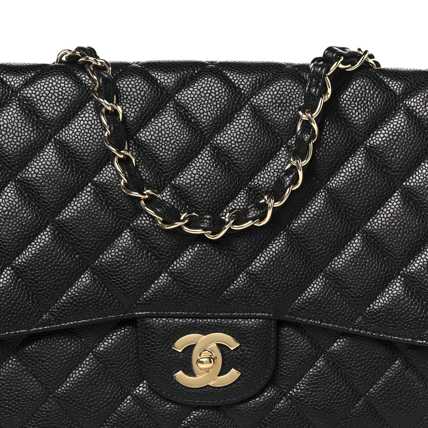 Caviar Quilted Jumbo Single Flap Black