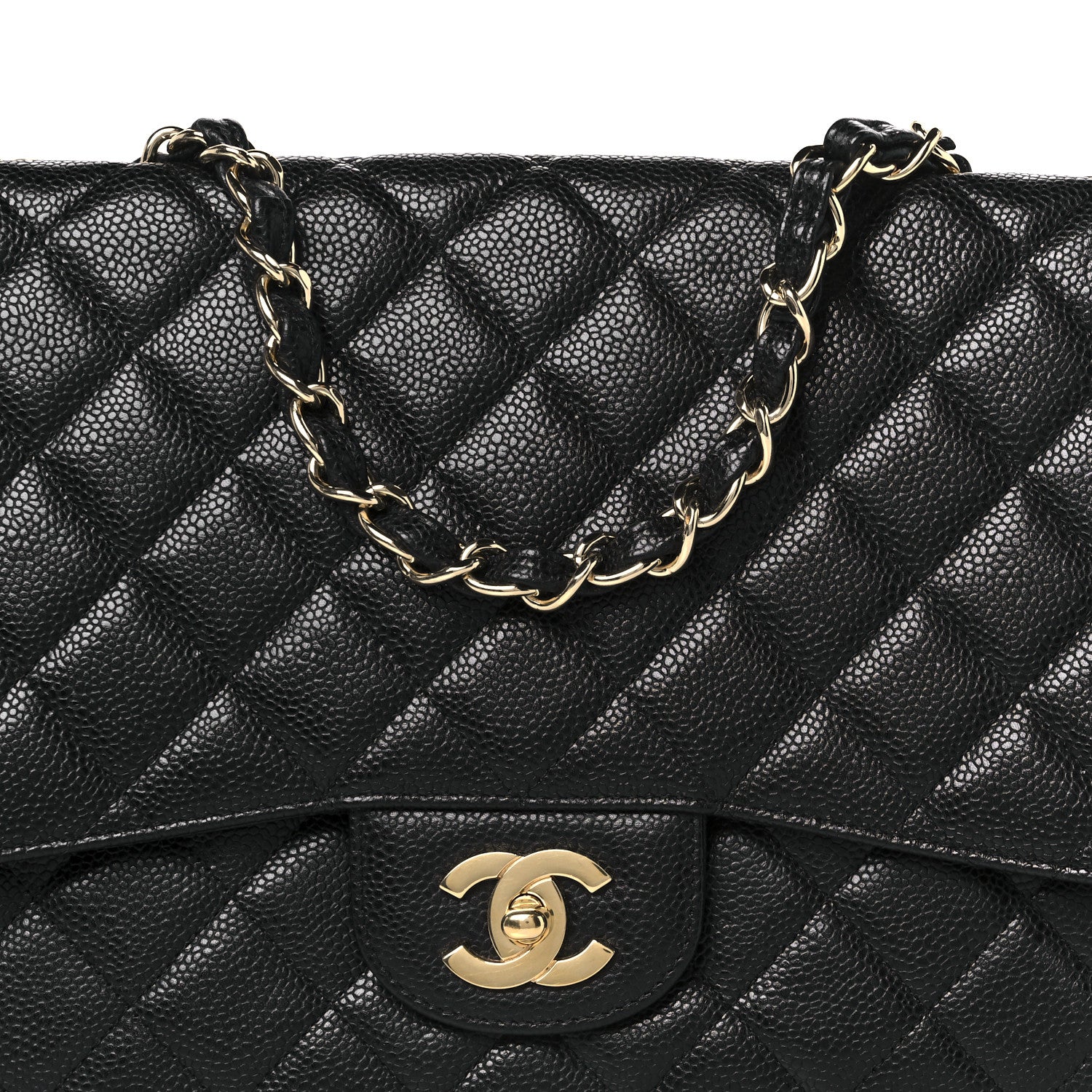 Chanel Caviar Quilted Jumbo Single Flap Black 9 of 11
