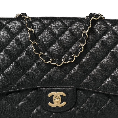Chanel Caviar Quilted Jumbo Single Flap Black 9 of 11