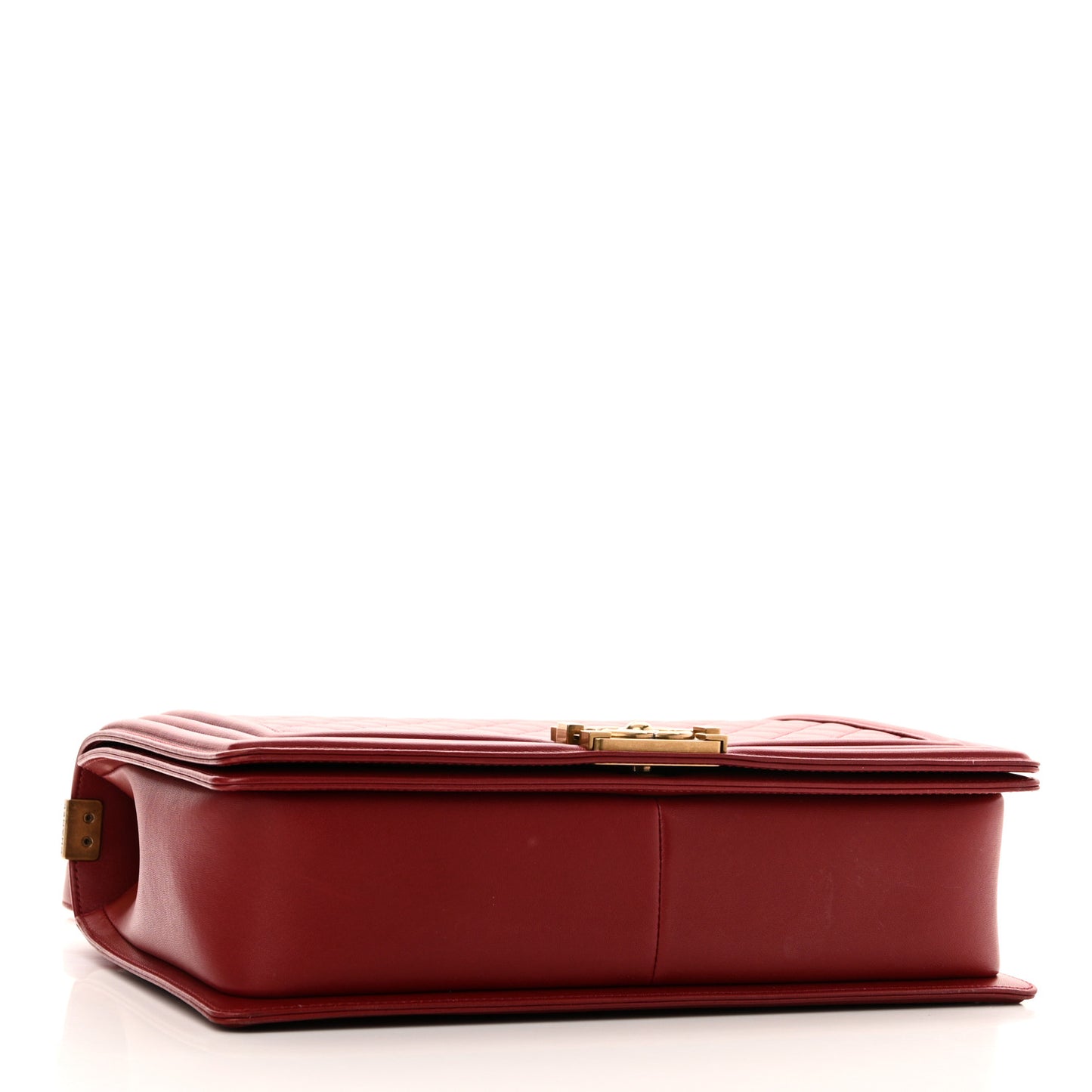 Lambskin Quilted Large Boy Flap Red