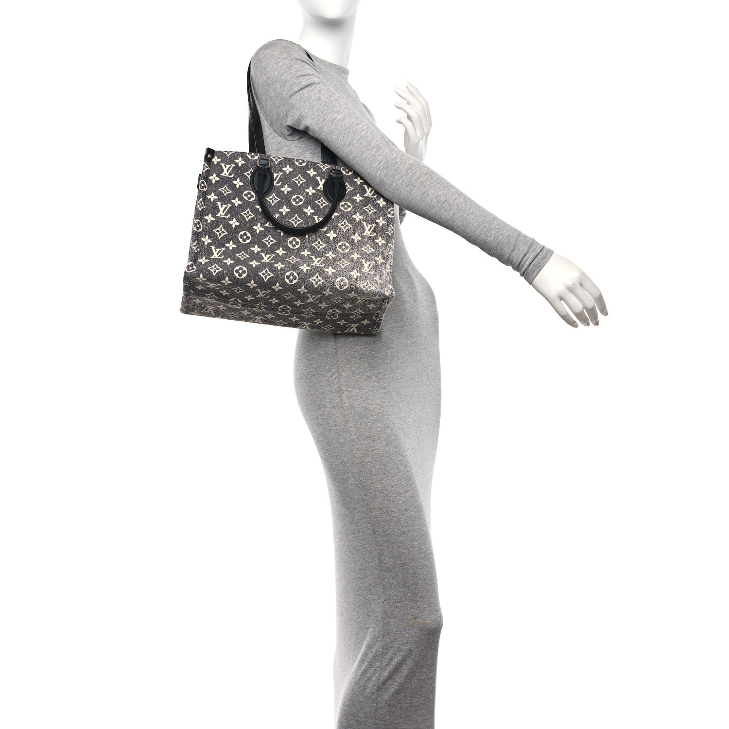 Louis Vuitton Monogram Jacquard Denim Onthego MM Black 2 of 10