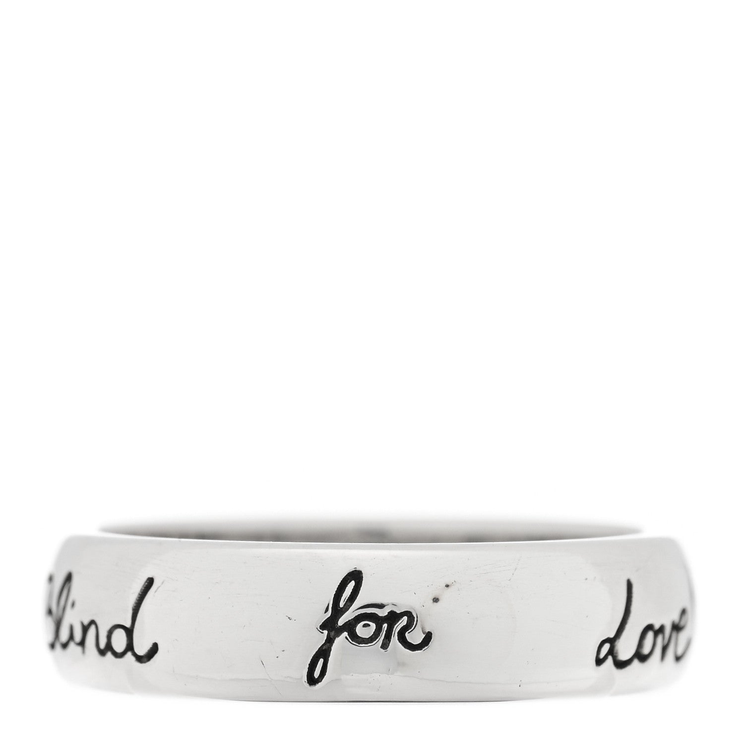 Gucci Sterling Silver Blind for Love Band Ring 55 7.25 1 of 5