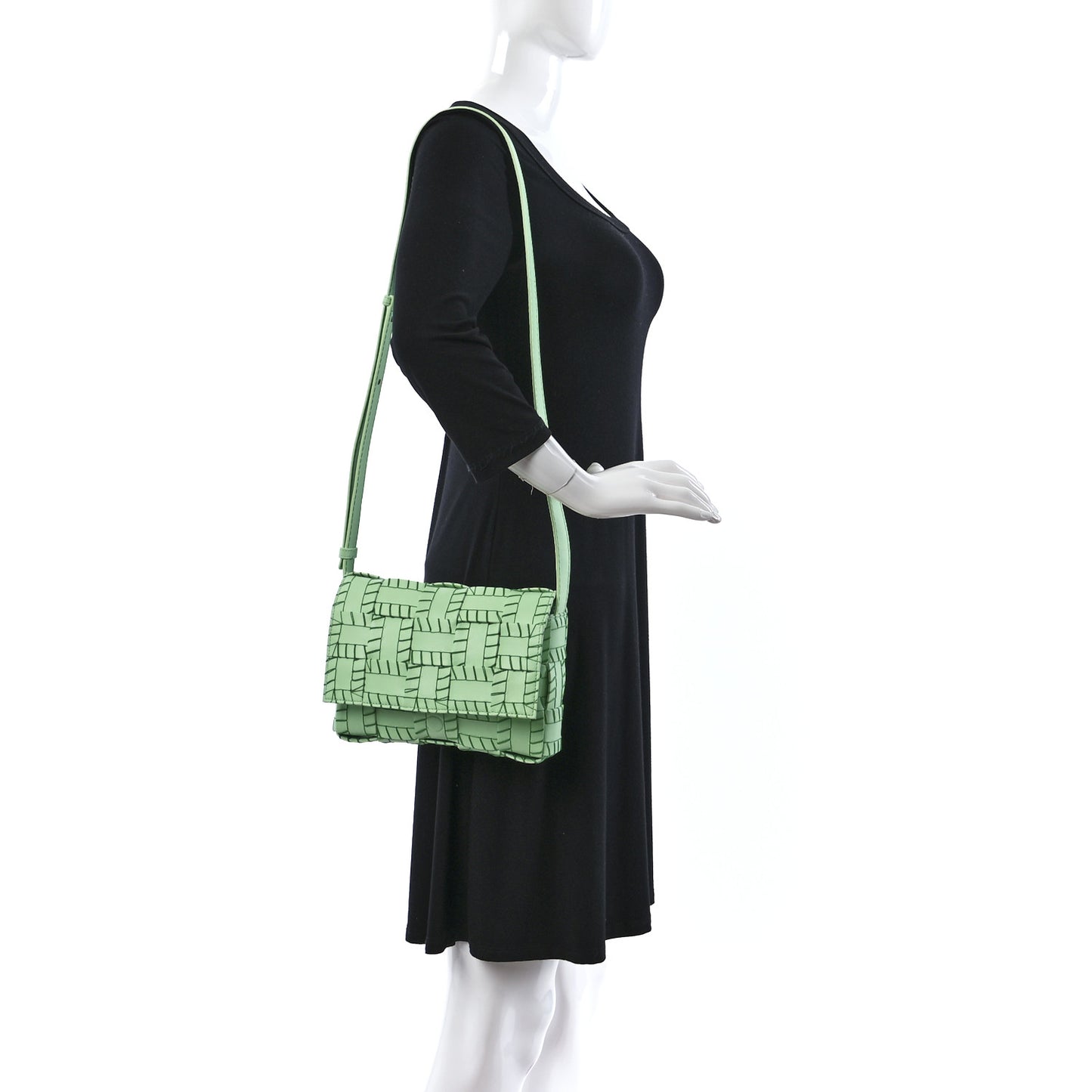 Nappa Maxi Intrecciato Overlock Stitched Cassette Crossbody Bag Parakeet