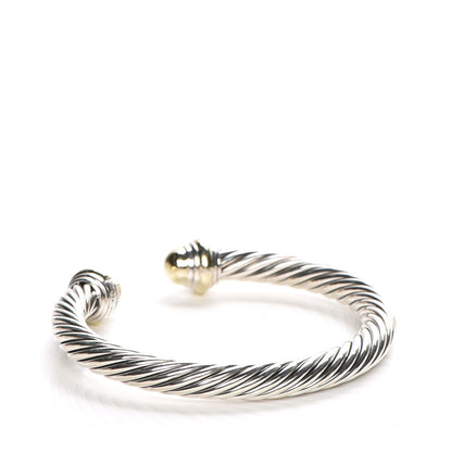 David Yurman Sterling Silver 14K Yellow Gold 7mm Cable Classics Bracelet 3 of 8