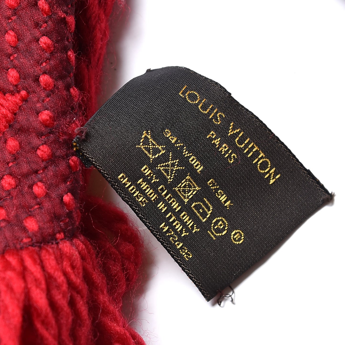 Wool Silk Logomania Scarf Rubis
