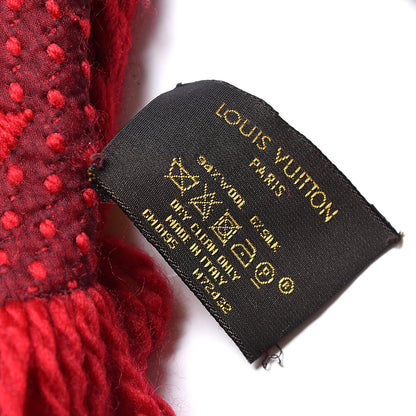 Louis Vuitton Wool Silk Logomania Scarf Rubis 4 of 5