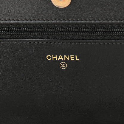 Chanel Caviar Quilted Boy Wallet On Chain WOC Black 6 of 10