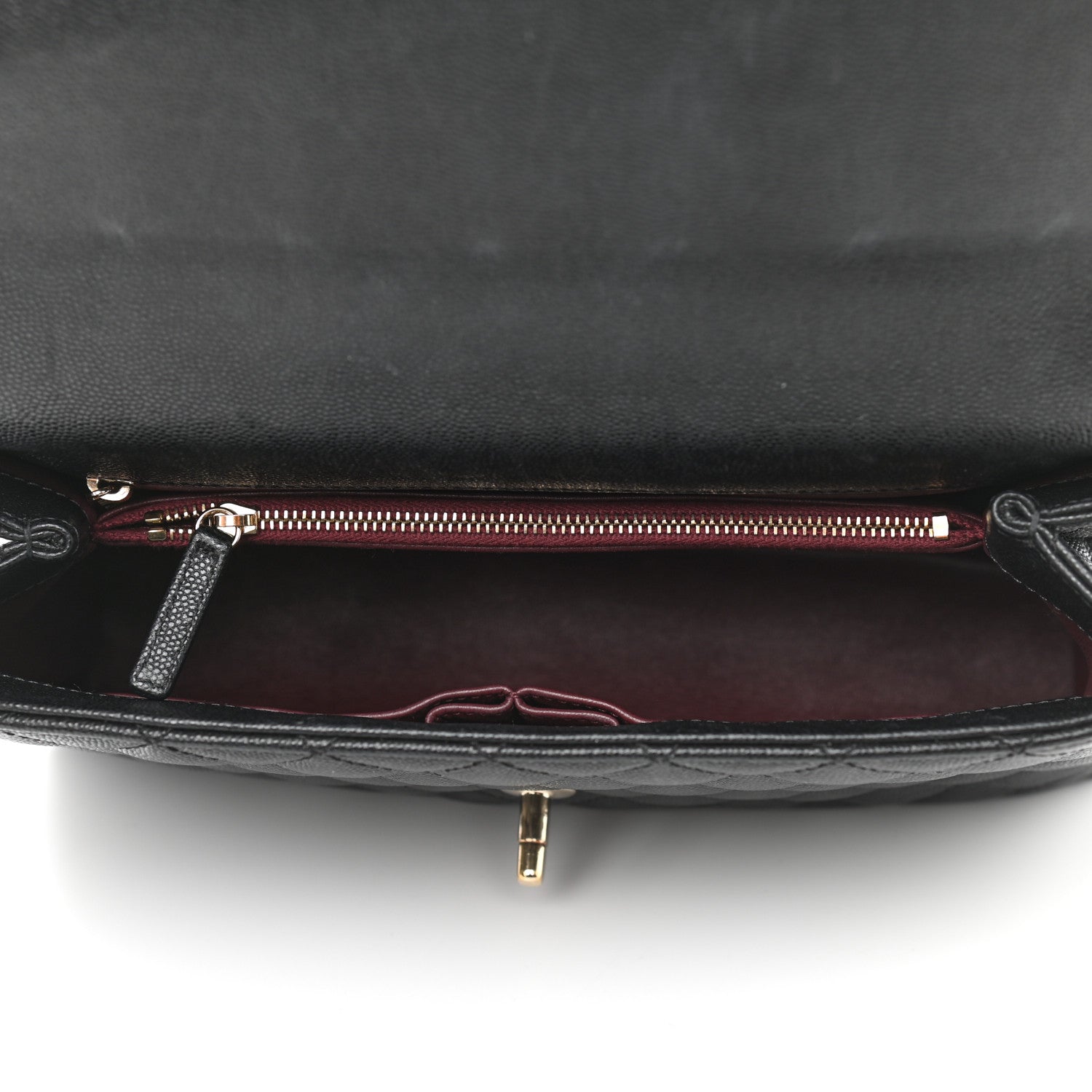Chanel Caviar Lizard Embossed Quilted Small Coco Handle Flap Black 5 of 11