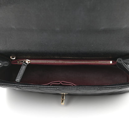 Chanel Caviar Lizard Embossed Quilted Small Coco Handle Flap Black 5 of 11