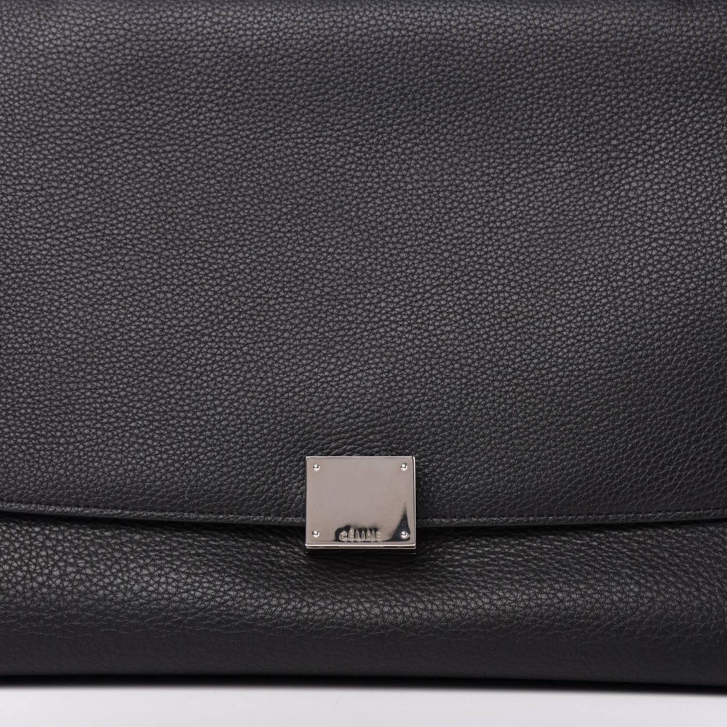 Drummed Calfskin Suede Medium Trapeze Black