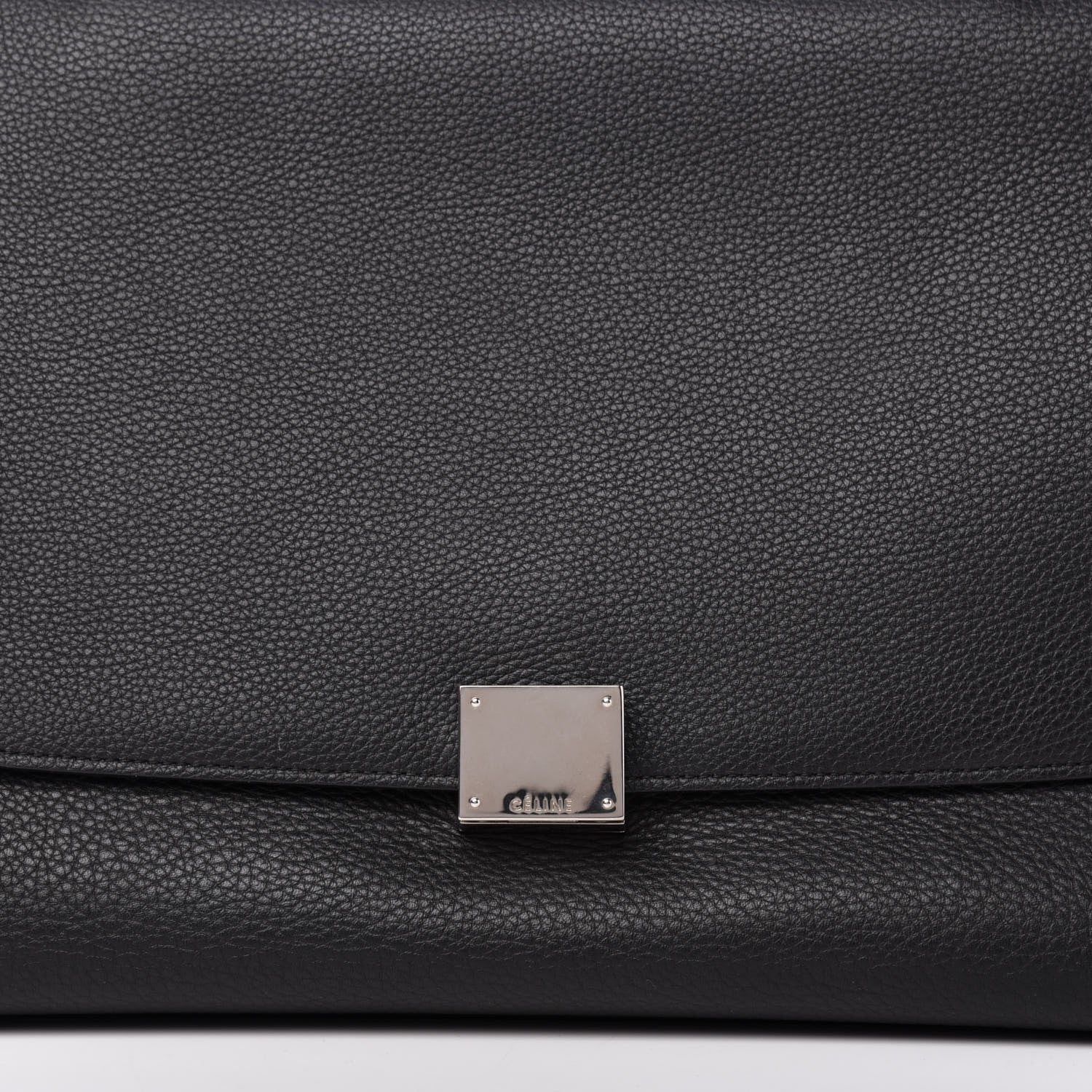 Celine Drummed Calfskin Suede Medium Trapeze Black 9 of 9