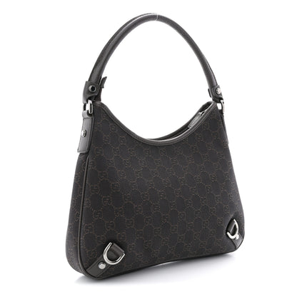Gucci Denim Monogram Abbey D Ring Hobo Brown 5 of 21