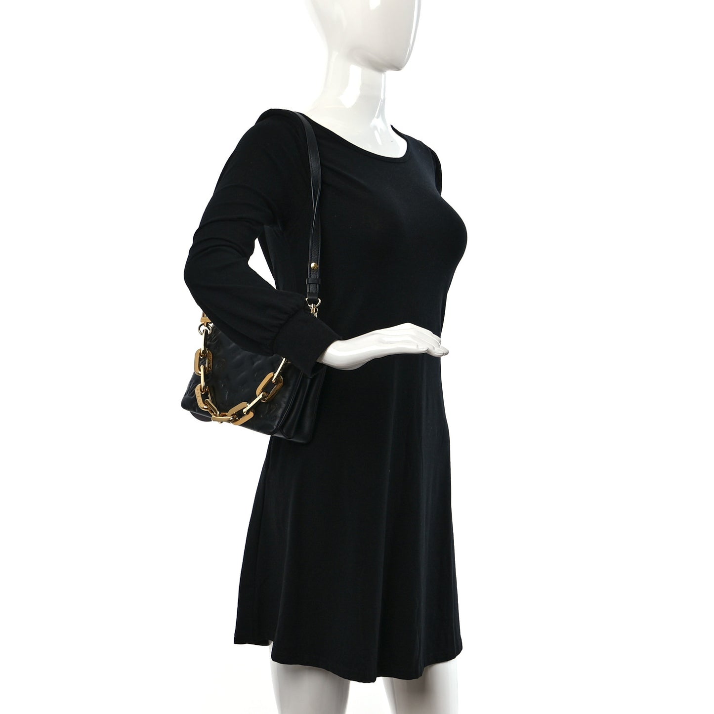 Lambskin Embossed Monogram Coussin BB Black