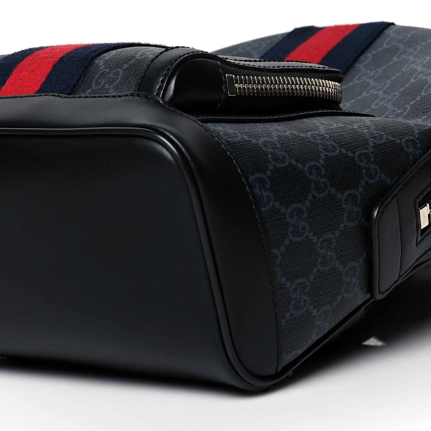 Gucci GG Supreme Monogram Appia Calfskin Web Small Day Backpack Black 11 of 11
