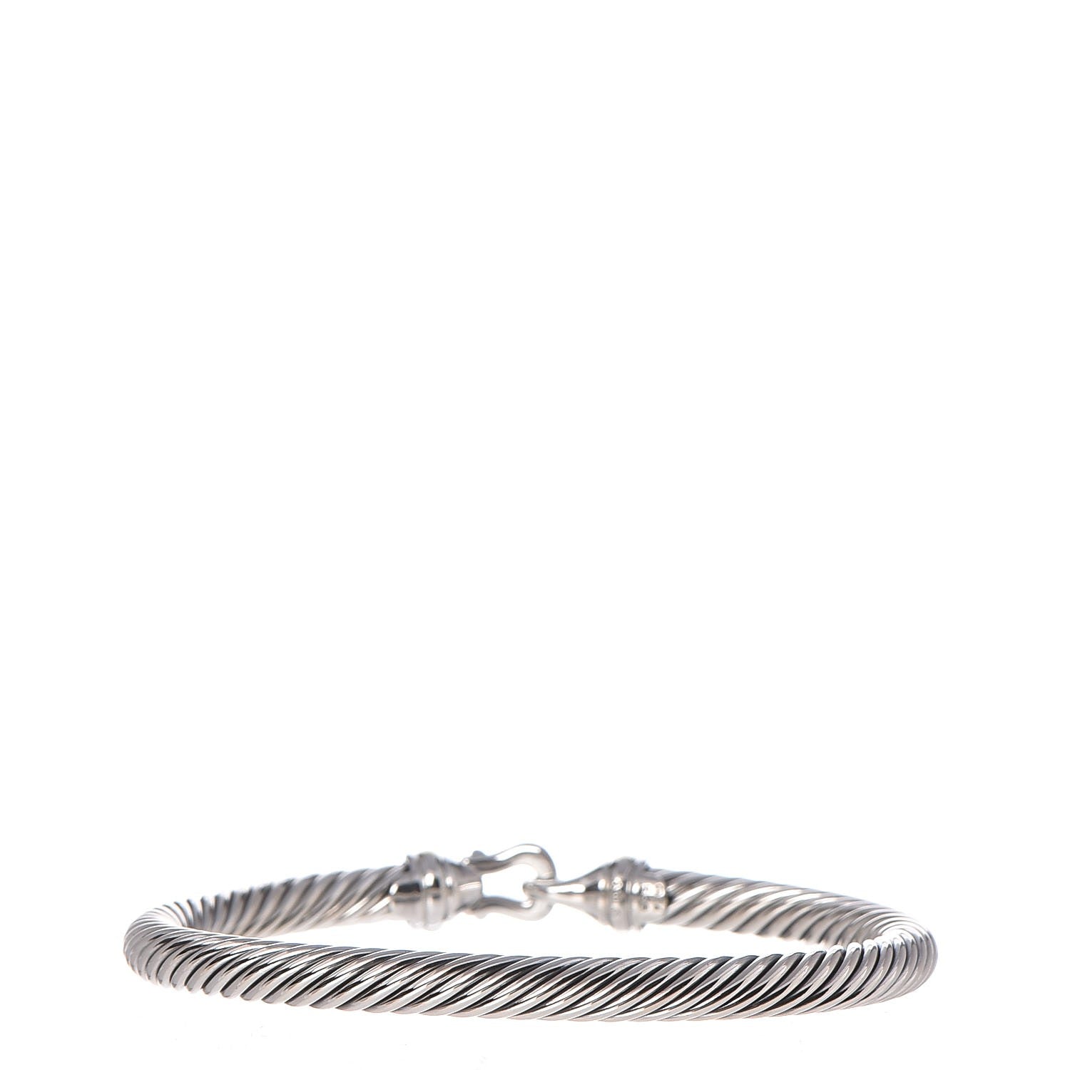 David Yurman Sterling Silver 18K Yellow Gold 5mm Cable Classic Buckle Bracelet 3 of 4